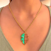 Colar Folha Vazada - Banhado a Ouro - 50cm